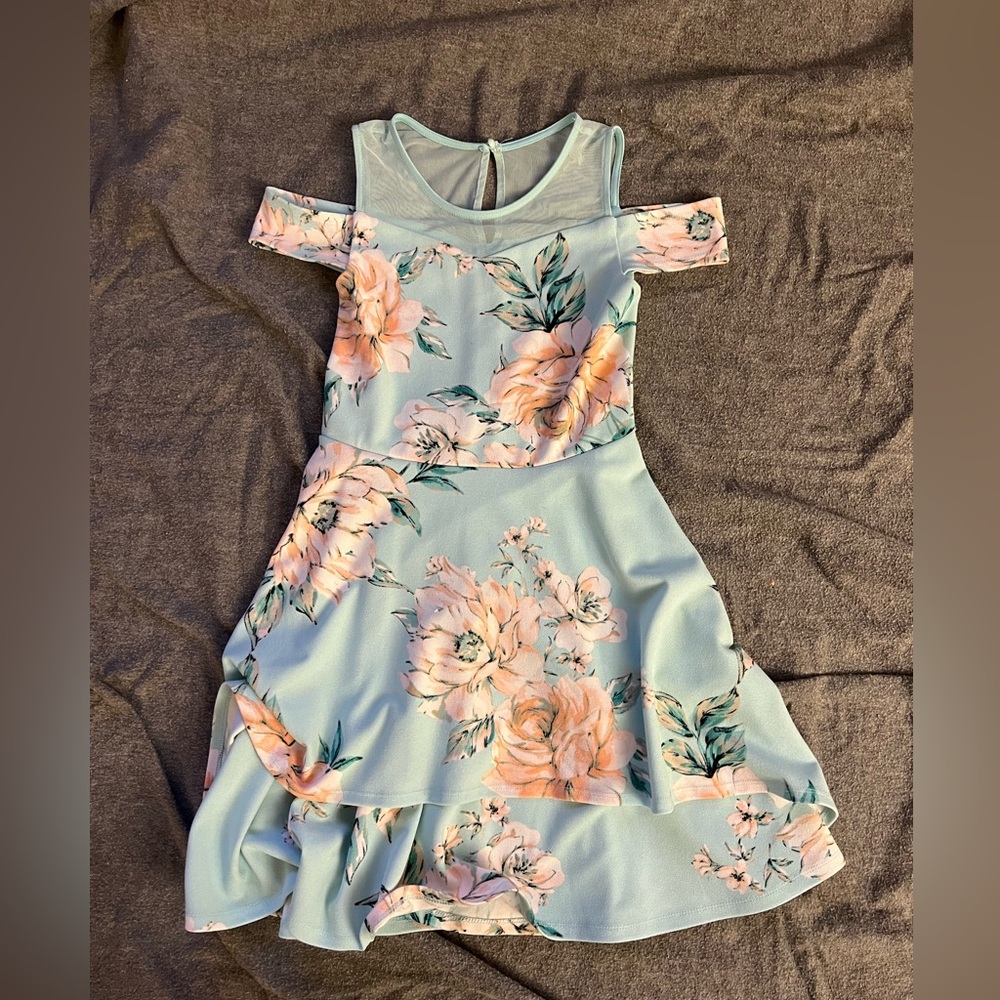 Speechless Kids Girls Dress Size 14 Blue and Floral